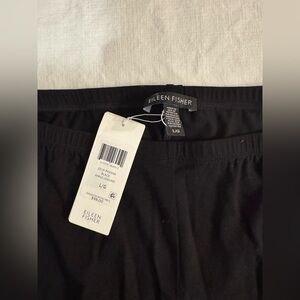 Eileen Fisher Black Pull-On Black Ankle Leggings Viscose Jersey Large